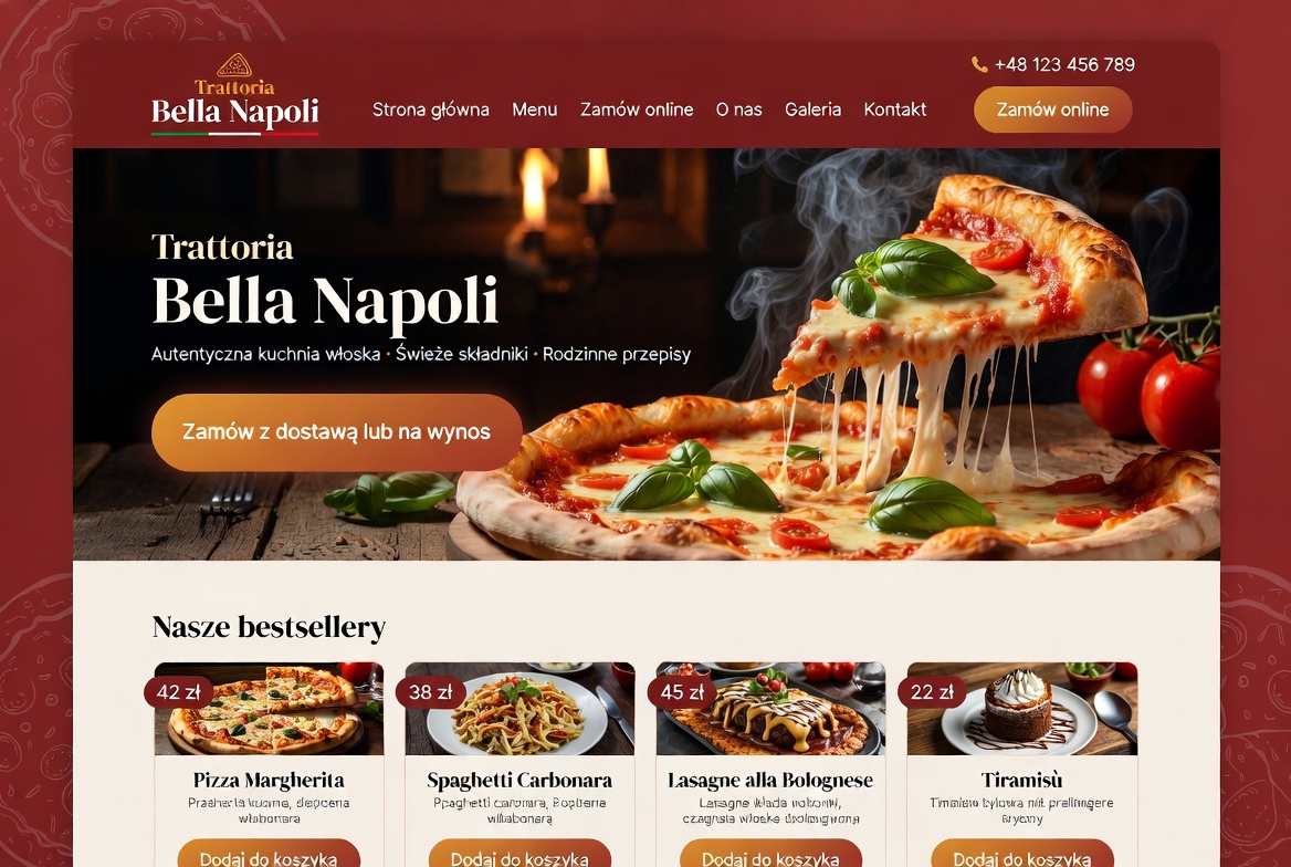 Podgląd strony Pizzeria "La Mamma"