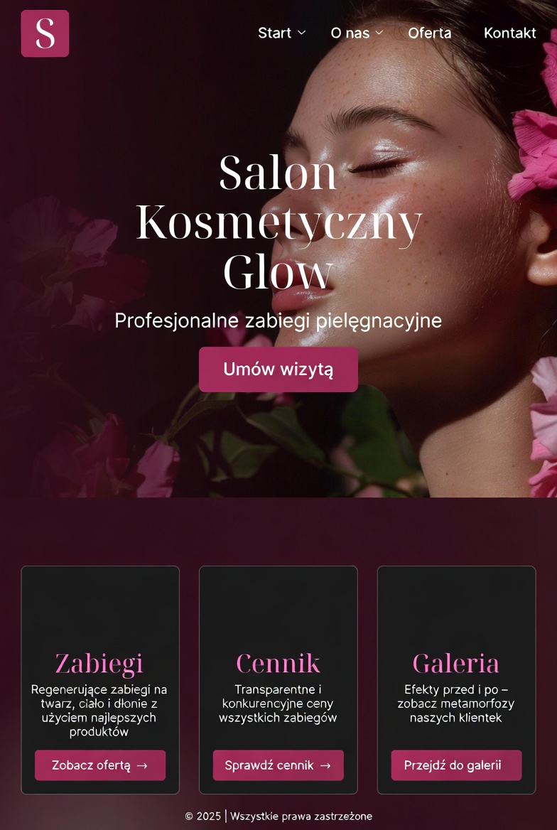Salon kosmetyczny - strona WWW